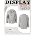 thumbnail image 7 of HUBERY Women Lapel Collar Single Breasted Long Sleeve Corduroy Coat, 7 of 7