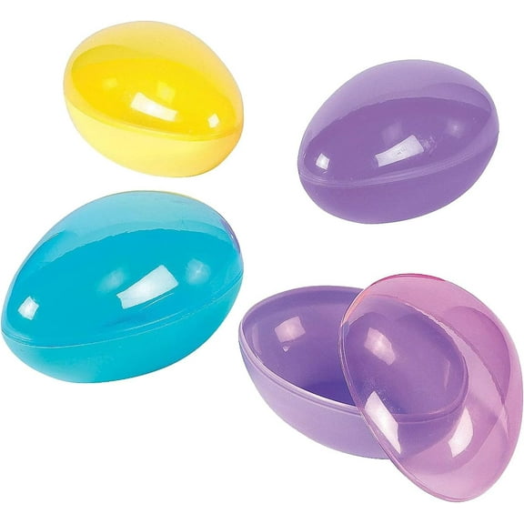 Fun Express 12 Pieces Ginormous Easter Egg, Large Easter Eggs, Each fillable plastic egg is 7 inch long - X Large Easter Party Supplies