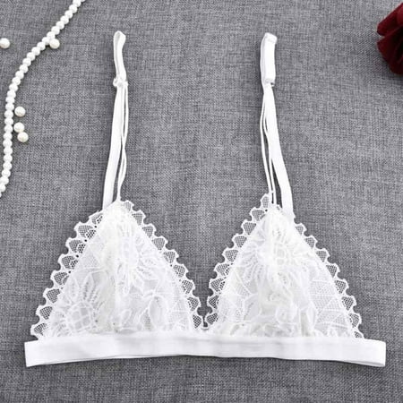 

Clearance Sale!Bra Floral Lace Wire Bra Bustier Sheer Top Seamless Bralette Transparent Wireless Bras Brassiere Lingerie White