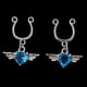 thumbnail image 1 of Pinzas para joyas Hugo con perno colgante de cristal no perforante azul, 1 of 10