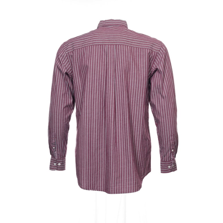 mens burgundy striped dress shirt Red Spread Collar Banker Stripe Dress Shirt – The Andover Shop