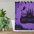 thumbnail image 2 of Happy Halloween Shower Curtain, Purple and Black Witch Castle Spider Shower Curtain Set Home Bathroom Decor Waterproof Fabric Bathtub Curtain with 12 Hooks 72x72 inches, 2 of 6