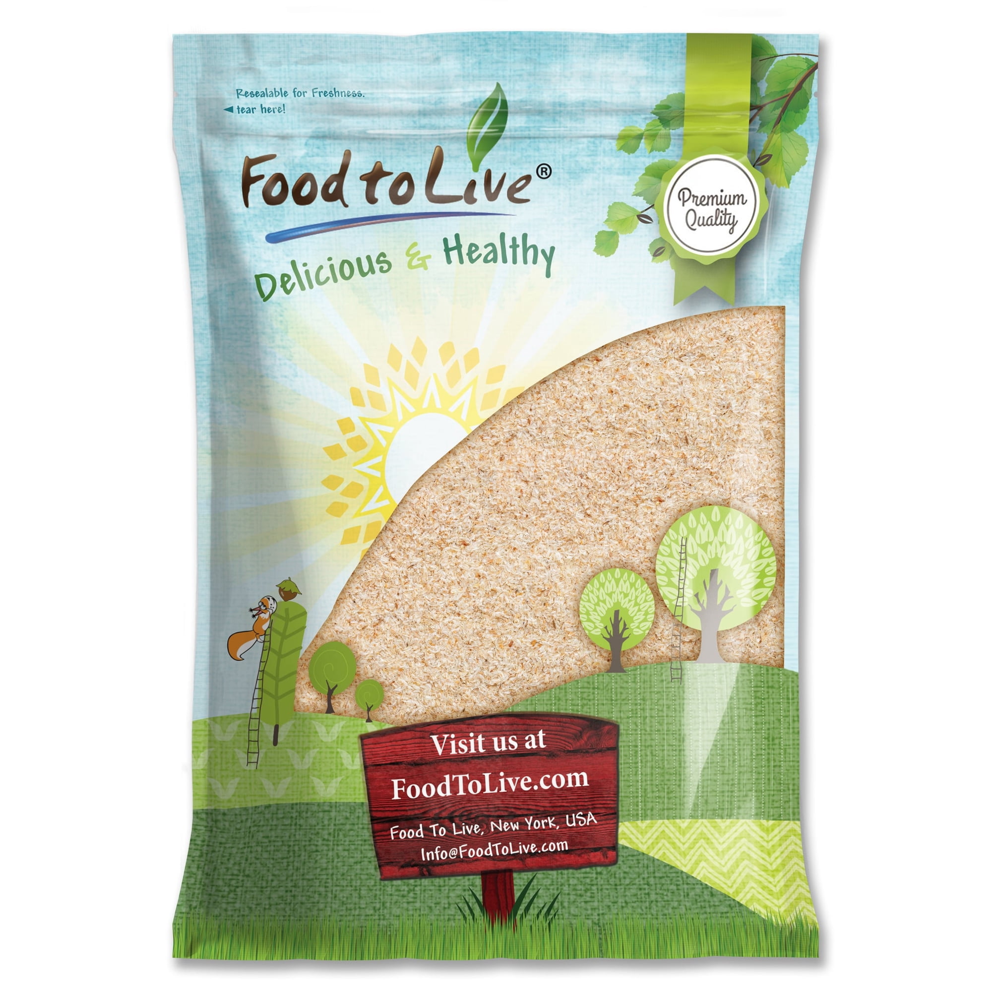 Psyllium Husks, Whole, 5 Pounds — Kosher, Raw, Vegan — by Food to Live