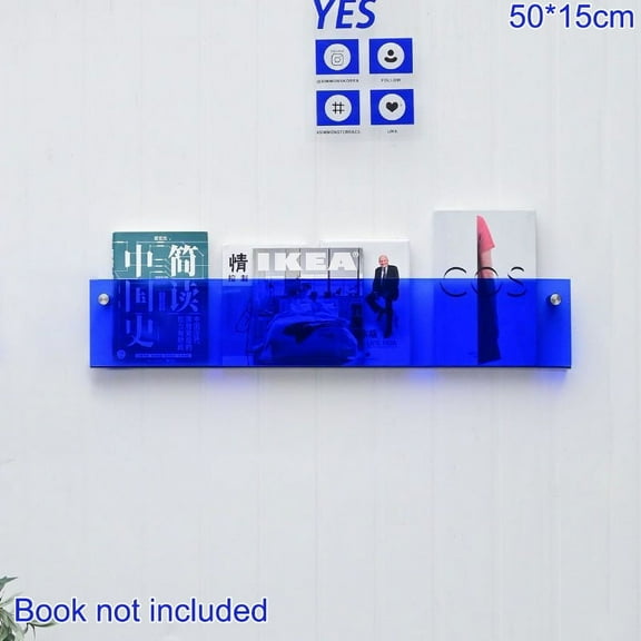 Transparent Acrylic Wall Decoration Magazine Storage Rack Children's Picture Book Newspapers Records Wall Mounted Shelf