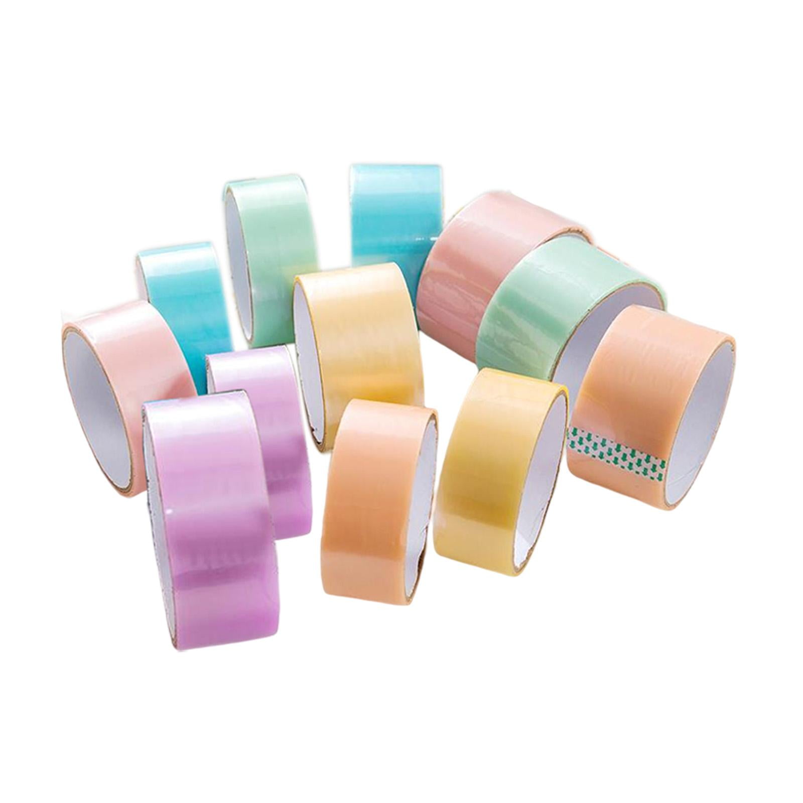 FVDPWYE 12 Pieces Colorful Sticky Ball Rolling Tapes, DIY Colored Sticky Tape Decorative 2.4cm and 3.6cm