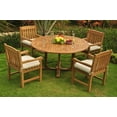 thumbnail image 7 of Teak Dining Set: 4 Seater 5 Pc: 60" Round Dining Table And 4 Devon Arm/Captain Chairs Outdoor Patio Grade-A Teak Wood WholesaleTeak #WMDSDVl, 7 of 7