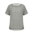 thumbnail image 5 of WCJM Women's Mock Neck Shirts, Short Sleeve Turtleneck Tops Women's Short Sleeve T-Shirt Women's Summer Short Sleeve Solid Casual Loose Linen Tops, 5 of 7