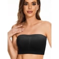 thumbnail image 2 of LELINTA 3Pack Strapless Comfort Wireless Bra with Slip Silicone Bandeau Bralette Tube Top Seamless Microfiber Bandeau Strapless Tube Top,up to size XL - Black/White/Apricot, 2 of 8