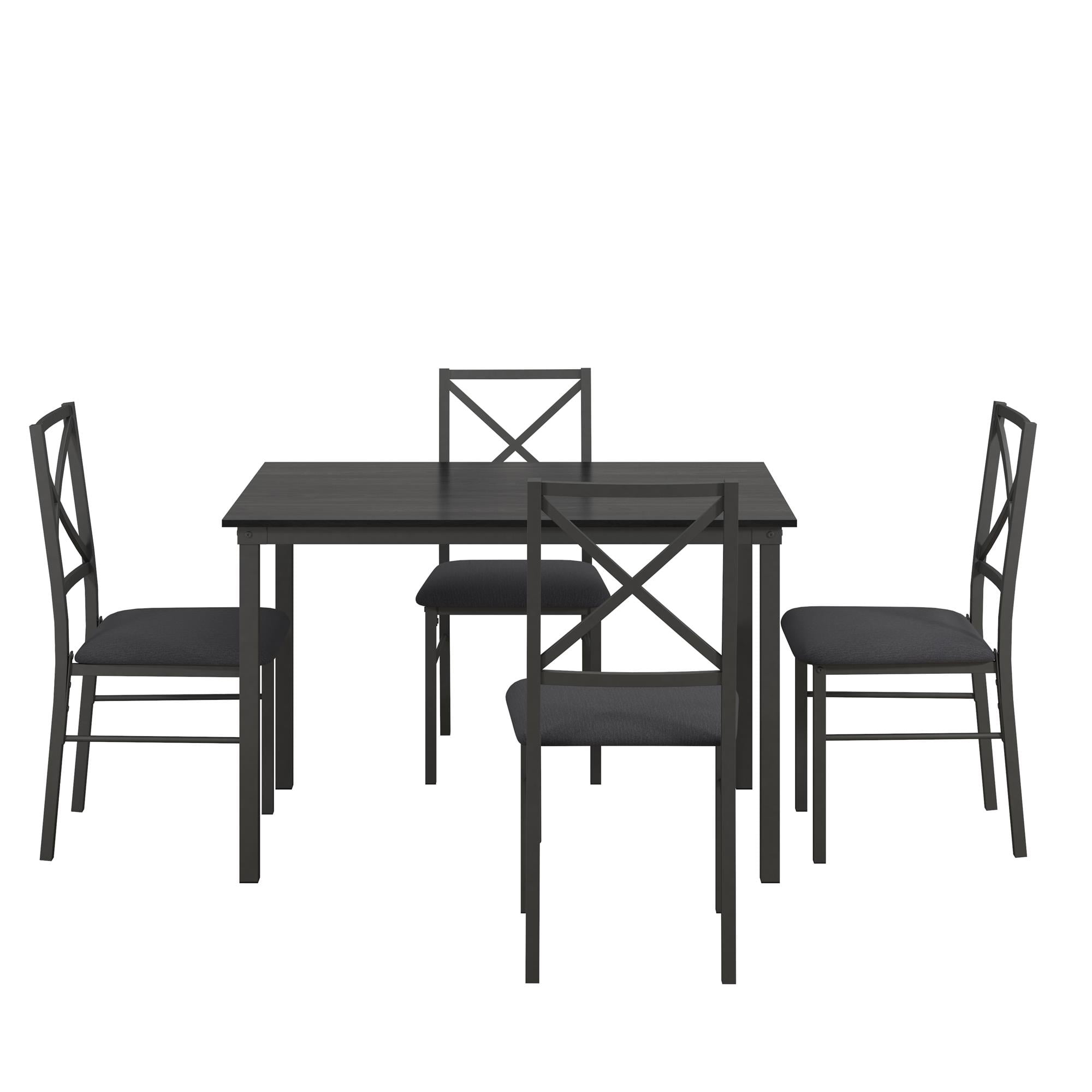 Mainstays 5-Piece Dining Table and Chair Set for 4, Black