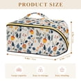 thumbnail image 4 of FORMRS Makeup Bag Travel Cosmetic Organizer for Women Fold Flat Zipper Pouch with Handle, Acorn Leaves Pattern, 4 of 8
