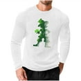 thumbnail image 3 of VBTAPA Mens St. Patricks Day T Shirts Shamrock Print Tshirt Clover Graphic Tee Long Sleeve St Patty's Day Waffle Tshirts White M, 3 of 6