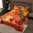 thumbnail image 2 of Little Cat Bedspread Set Fall Leaves Quilt Set Twin,Maple Tree Coverlet Set Autumn Plant Leaf Quilted,Cartoon Pet Animal Kitten Cute Room Decor, 2 of 5