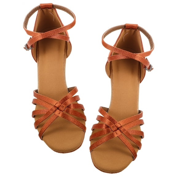 Masteelf 1 Pair of High-heeled Shoes Knotted Strap High Heels Latin Dancing Shoes for Lady - Size 40 (Golden)