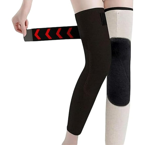 Winter Seamless Knee Warmers with Pockets, Thick Plush Leg Knee Pads Sleeves for Men Women Knee Sleeves Braces