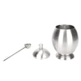 thumbnail image 2 of Egg Shaped Condiment Container Stainless Steel with Spoon Oval Condiment Jar For Spice Sugar Kitchen Resturant, 2 of 5