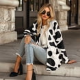 thumbnail image 4 of SCRAWLGOD Cow Print Women's Open Front Cardigan Lightweight Jacket with Pockets Long Sleeve Sweater Cardigan Women Trendy Breathable Work Cardigan for Women Office Size M, 4 of 7