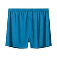 thumbnail image 3 of Mens Loose Boxer Shorts Silk Sleep Boxers Button Fly Blue 3XL, 3 of 3