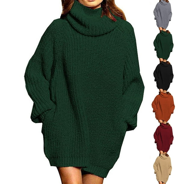 Green oversized cheap sweater dress
