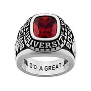 Freestyle Men's Sterling Silver Large Classic Class Ring, Personalized, High School or College Graduation