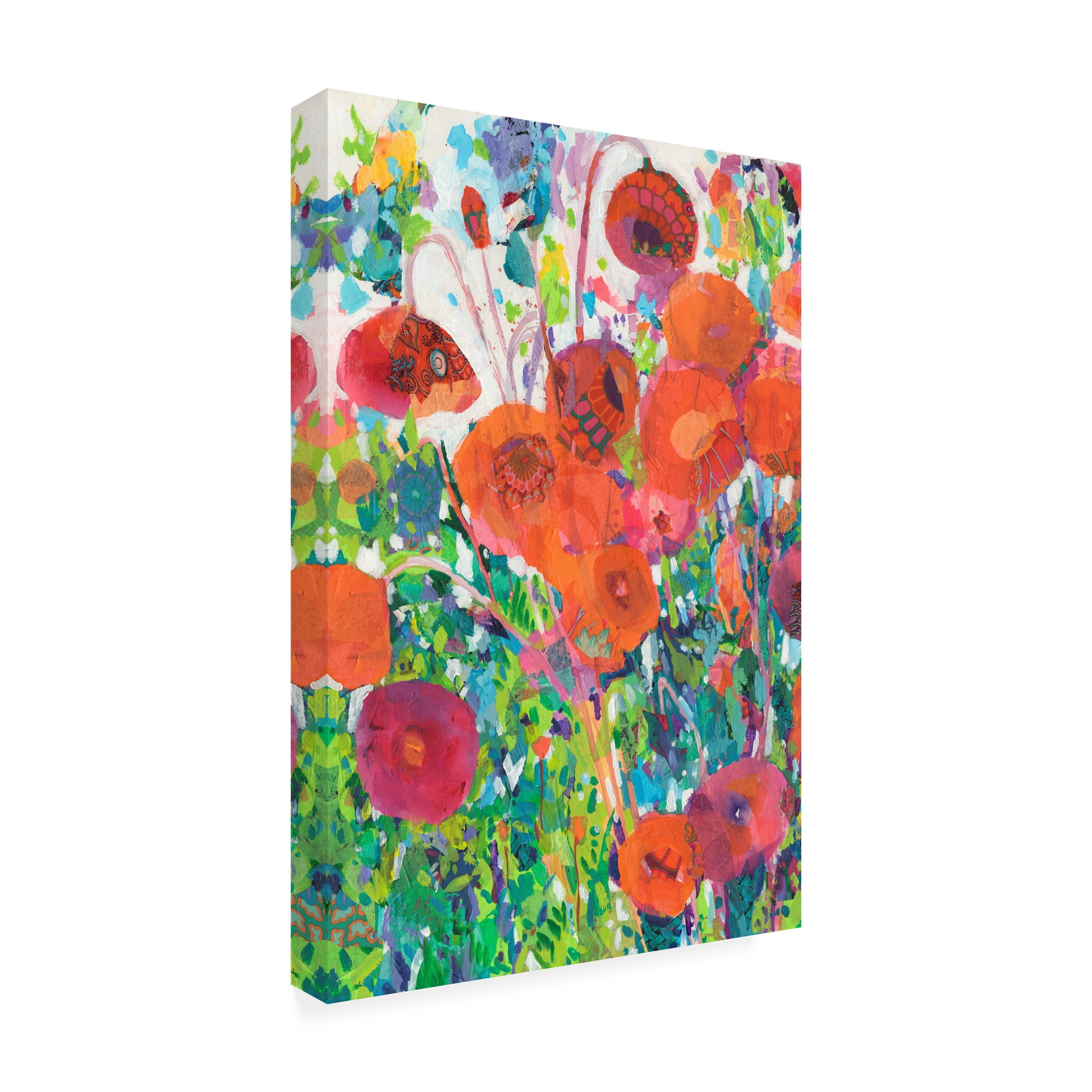Tara Funk Grim 'Vivid Poppy Collage I' Canvas Art