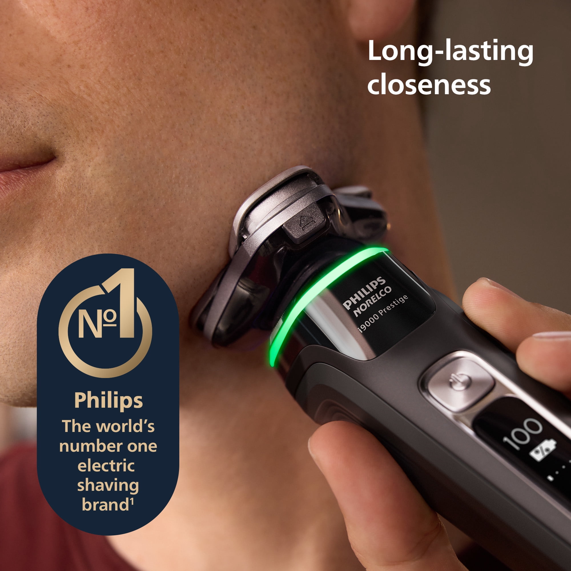 New Philips Norelco I9000 Prestige Rechargeable Wet & Dry Shaver with Cleaning Station, Precision Trimmer and Premium Case
