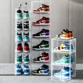 thumbnail image 2 of %a Plastic Simple Flip Combination Shoe Cabinet Home Dormitory Magnetic Suction Storage Box Non-Acrylic Transparent Shoe Box, 2 of 6