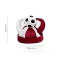 thumbnail image 3 of Cififendec Soccer Fan Hat, 8.66"×8.26", Carnival & Sports Event Cheer Prop, Plush Soccer-Top Party Hat with Green Horns for Parades, Festivals and Sporting Gatherings(Red), 3 of 5