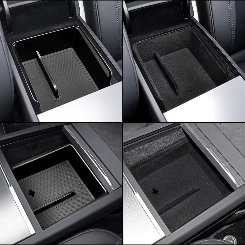 Car Armrest Storage Box For Tesla Model Y Juniper 2025 Model 3 Highland 2024-UP ABS Center Console Organizer Tray Accessories