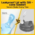 thumbnail image 3 of Protein Shaker Bottle with Mixing Net, 14 oz, 1 Pack with Powder Container and Funnel, Leak-Proof Lid, Wide Mouth, BPA Free, Heavy Duty PET Material, Blue, 3 of 10