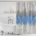 thumbnail image 3 of Blue Grey Abstract Shower Curtain, Waterproof Shower Curtains for Bathroom, Gradient Geometric Graffiti Modern Art Washable Fabric Bathtub Curtain Set Bath Decor with 12 Hooks Extra Long 72"x96", 3 of 8