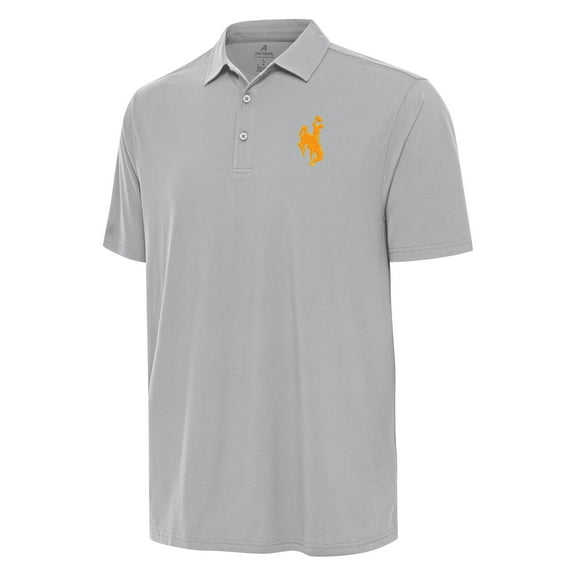 Men's Antigua Gray Wyoming Cowboys Era Polo