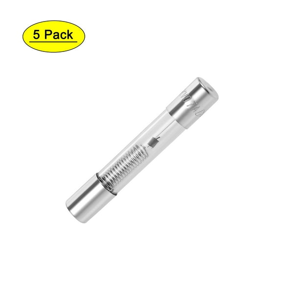 Unique Bargains 0.7A 0.24''x 1.57'' Microwave Oven Cartridge Fuse DC 5000V Slow Blow Glass Silver Tone 5pcs
