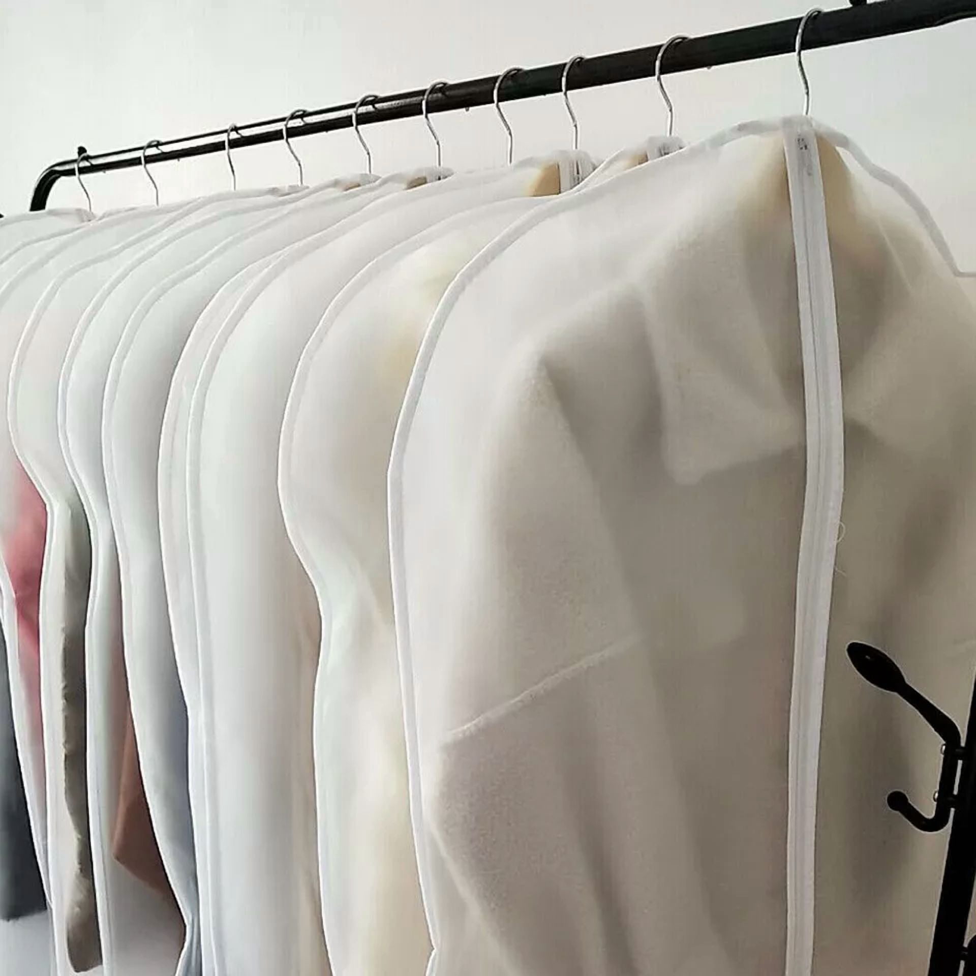 5Pcs Clothes Coat Protect Garment Cover Bags Suit Storage Bags Zipper Dress New