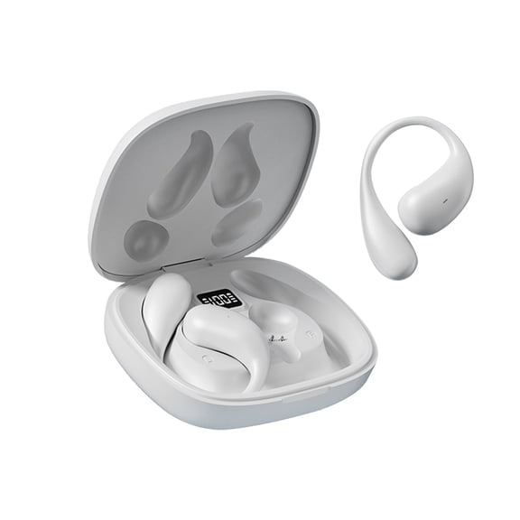 asxite Bluetooth Headphones,Wireless Earbuds Bluetooth Headphones 48hrs Play Back Sport Earphones With LED Display Over-Ear Buds With Earhooks Built-in Mic Headset For Workout,White