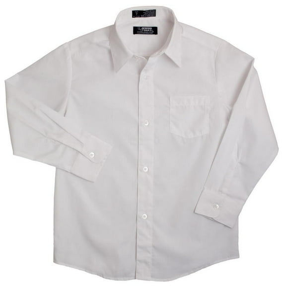 French Toast Boys School Uniform Long Sleeve Classic Button-Up Dress Shirt, Sizes 4-20 & Husky