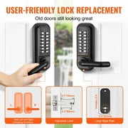 KFFKFF Mechanical Keyless Entry Door Lock with Handle, Water-proof Zinc Alloy, Double-sided Embedded Outdoor Gate Door Locks Set, Code Door Locks with 14 Digit Keypad, Waterproof Digital