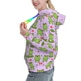 thumbnail image 2 of Fotbe Happy Frogs1 Pattern Womens Long Sleeve Hoodie, Pullover Hooded Sweatshirt, Kangaroo Pocket Hoodie with Eye-catching Drawstrings-Medium, 2 of 7