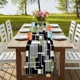 thumbnail image 4 of Table Runners 90 Inches Long Dress Scarves, Sage Green Black Geometric Farmhouse Coffee/Dining/Kitchen Table Runner for Living Room, Modern Abstract Art Block 13x90 Inch, 4 of 9