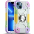 thumbnail image 1 of KOMI Compatible withiPhone 14 Pro Max Case 6.7 Inch with Built-in 360°Rotating Ring Stand, Military Grade Drop Protection Full Body Rugged Heavy Duty Protective Cover Rainbow White, 1 of 4