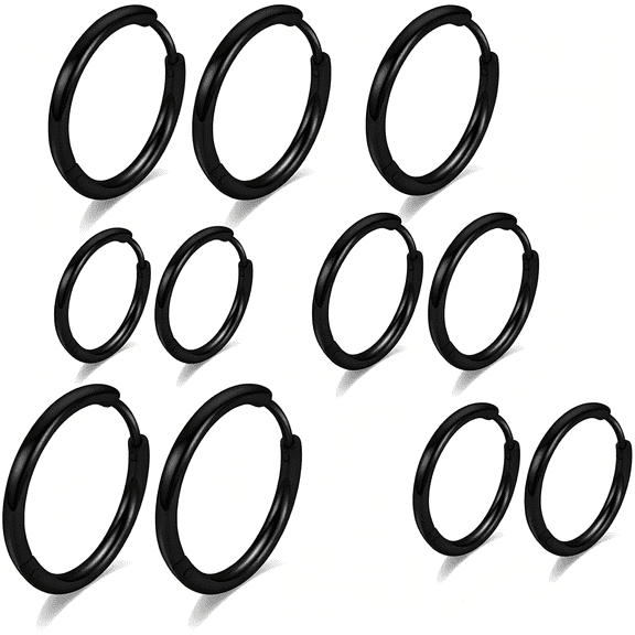 DESIGNICE Surgical Stainless Steel Thin Hoop Earrings 6mm/8mm/10mm Small Huggie Hoop Earrings for Women and Men