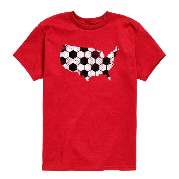 Instant Message - Soccer USA Map Silhouette - Toddler Boys Short Sleeve Graphic T-Shirt