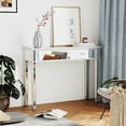 thumbnail image 4 of Dressing Table Mirrored  Console Table Silver Glass Makeup Vanity Desk Side Table for Living Room Bedroom, 4 of 11