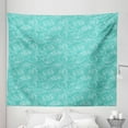 thumbnail image 1 of Sea Shells Tapestry, Doodle Style Marine Seashells Abstract Lines Background Sea Animals Pattern, Fabric Wall Hanging Decor for Bedroom Living Room Dorm, 5 Sizes, Seafoam White, by Ambesonne, 1 of 1