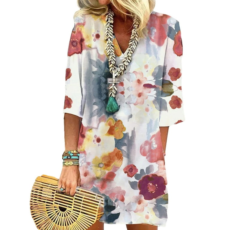 Printed jumper dress cheap
