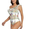 thumbnail image 2 of Easygdp Autumn Garden Women's One Shoulder Ruffle Monokini Bathing Suits with Removable Chest Pad, Quick Drying - X-Large, 2 of 8