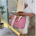 thumbnail image 5 of Kukuzhu Women's Large Canvas Tote Bag Simple Shoulder Shopping Bag Solid Color Commuter Fashion Postman Tote Bag, 5 of 7