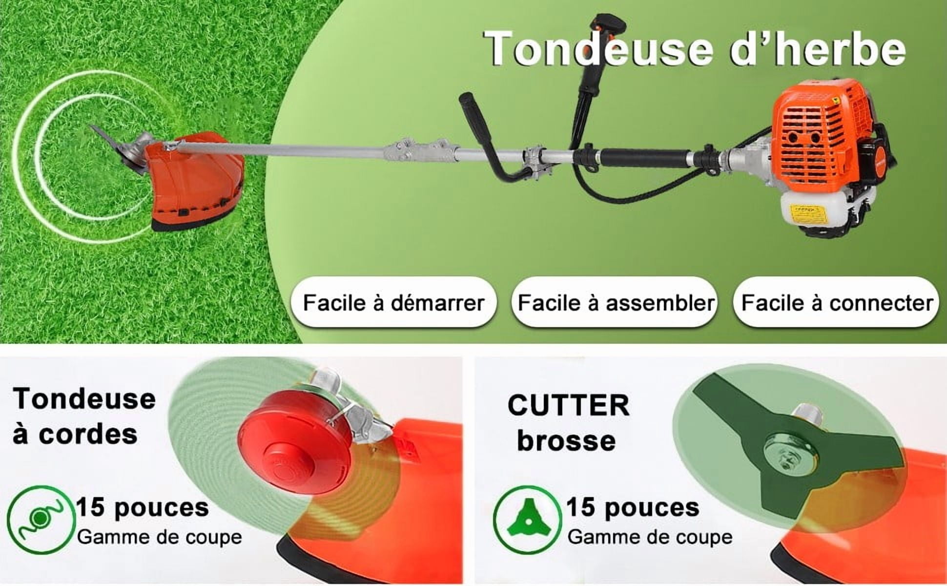 YNCE 52CC Gas Weed Wacker, 2-Cycle 2 in 1 Gas Weed Wacker, Upgraded Weed Eater Gas Powe, 2.2KW/8500rpm Strong Power Brush Cutter, Weed Eater for Grass and Bush