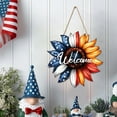 thumbnail image 6 of Qocolhg 4th of July Sunflower Welcme Sign for Front Door, Wood Wreaths 12 inch African American Wall Hanging Sign, Black History Month Door Hanger Sign for Home Front Door Wall Yard Garden, 6 of 8