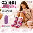 thumbnail image 6 of Girls Chenille Yarn Cabin Socks, Soft Sole Sherpa Lined with Silicone Grippers, PINK, S/M, 6 of 8