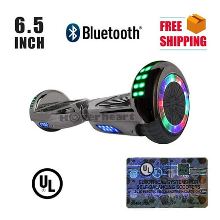 UL2272 Certified LED Flash Wheel 6.5" Hoverboard Two Wheel Self Balancing Scooter Chrom Black